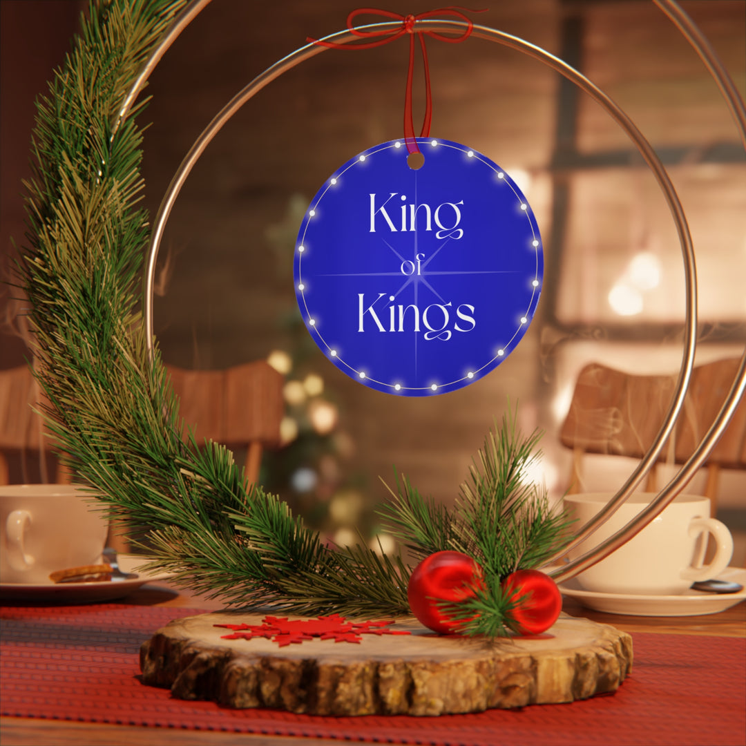 King of Kings - Blue Metal Ornament