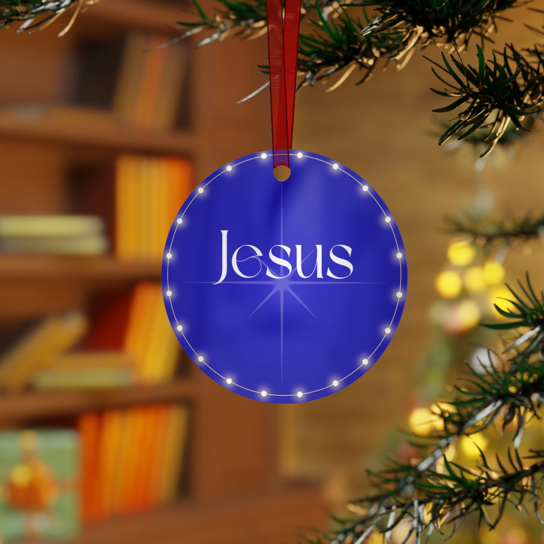 Jesus - Blue - Metal Ornament