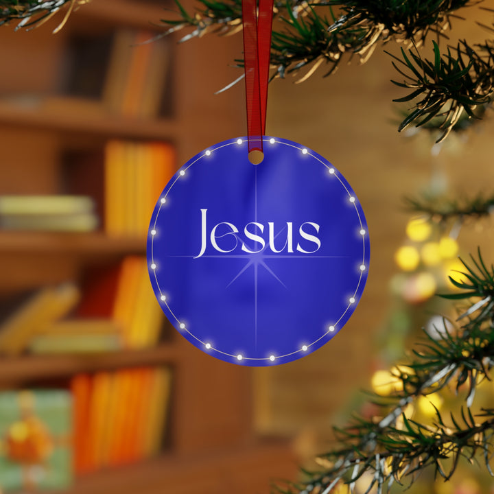 Jesus - Blue - Metal Ornament