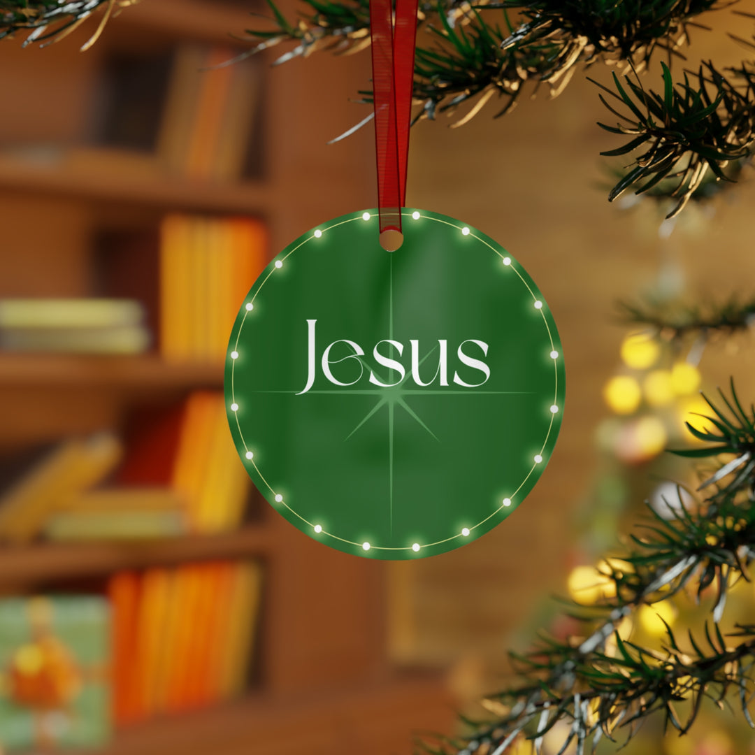 Jesus - Green Metal Ornaments