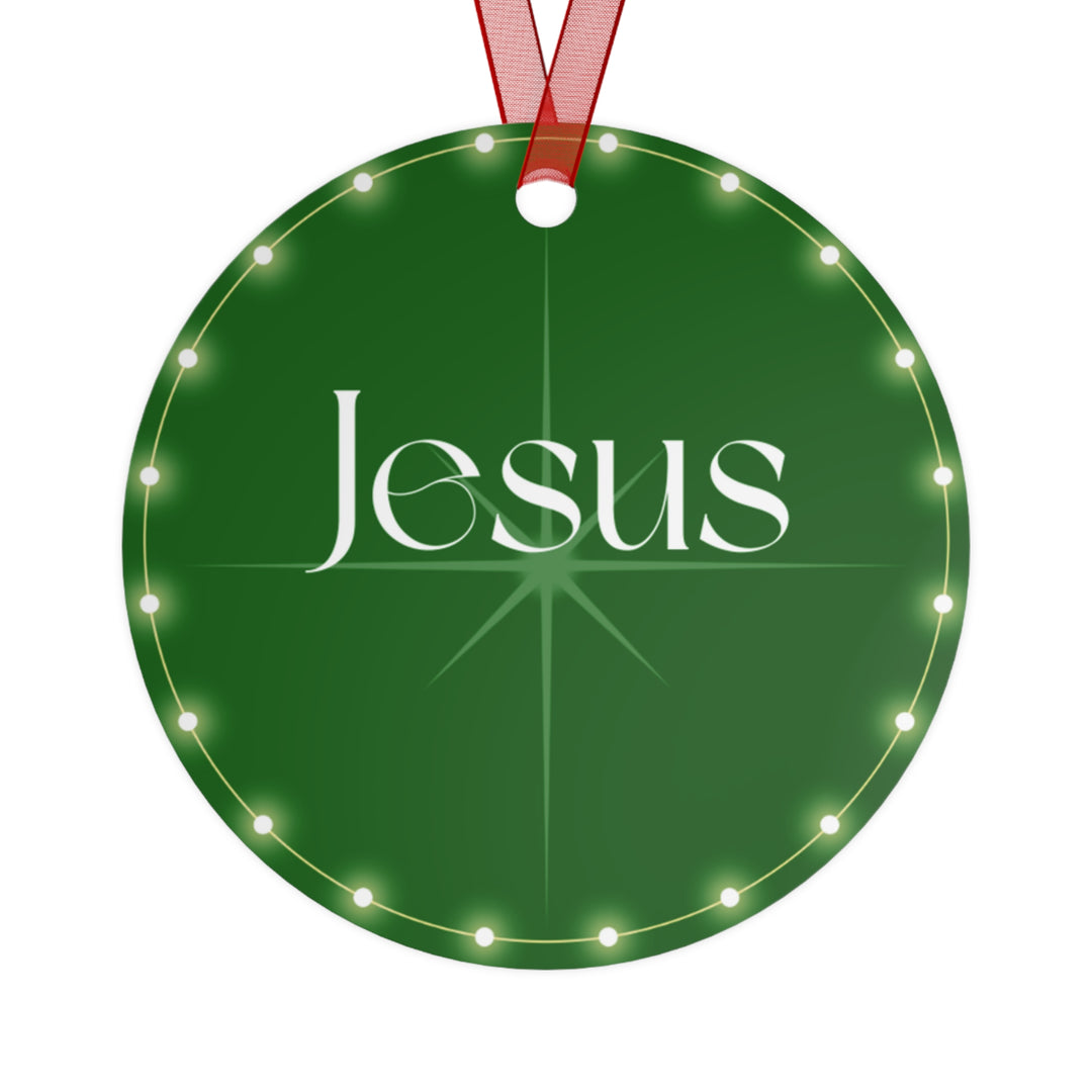 Jesus - Green Metal Ornaments
