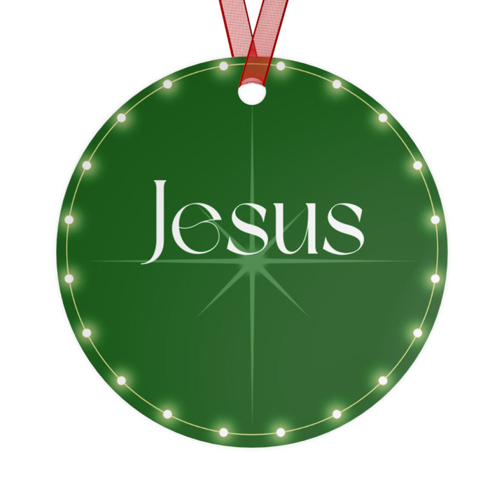 Jesus - Green Metal Ornaments