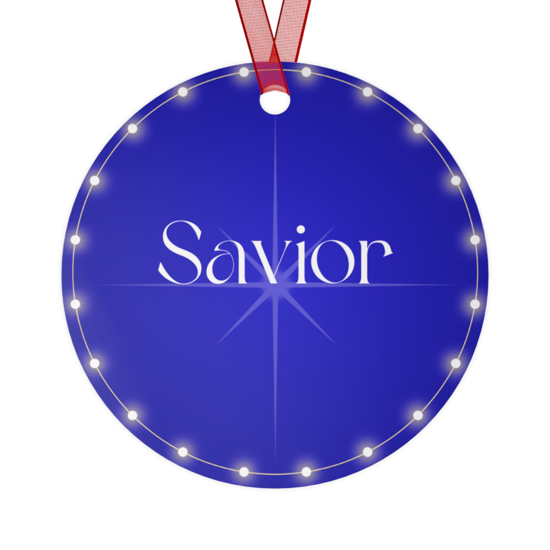 Savior - Blue Metal Ornament