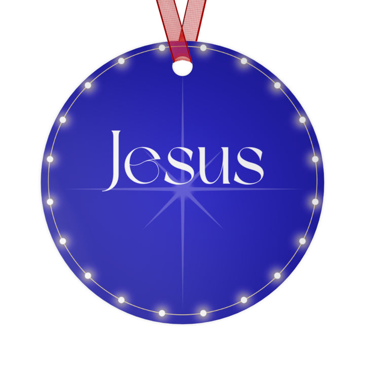 Jesus - Blue - Metal Ornament