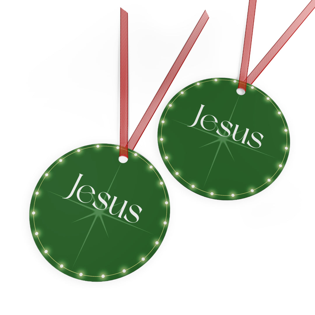 Jesus - Green Metal Ornaments