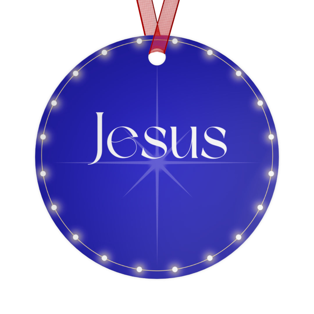 Jesus - Blue - Metal Ornament
