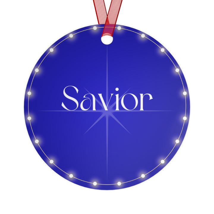 Savior - Blue Metal Ornament