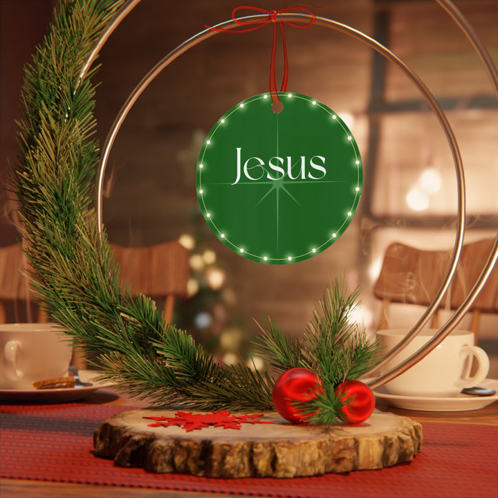 Jesus - Green Metal Ornaments
