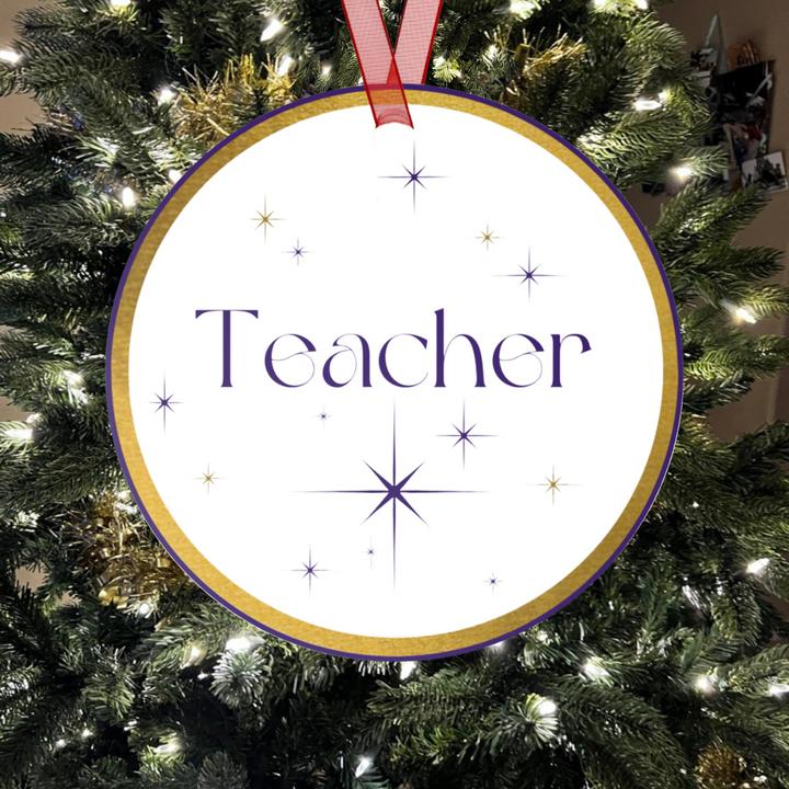 Teacher - Names of Jesus White Metal Ornament