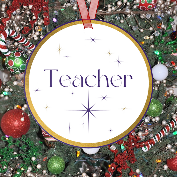 Teacher - Names of Jesus White Metal Ornament