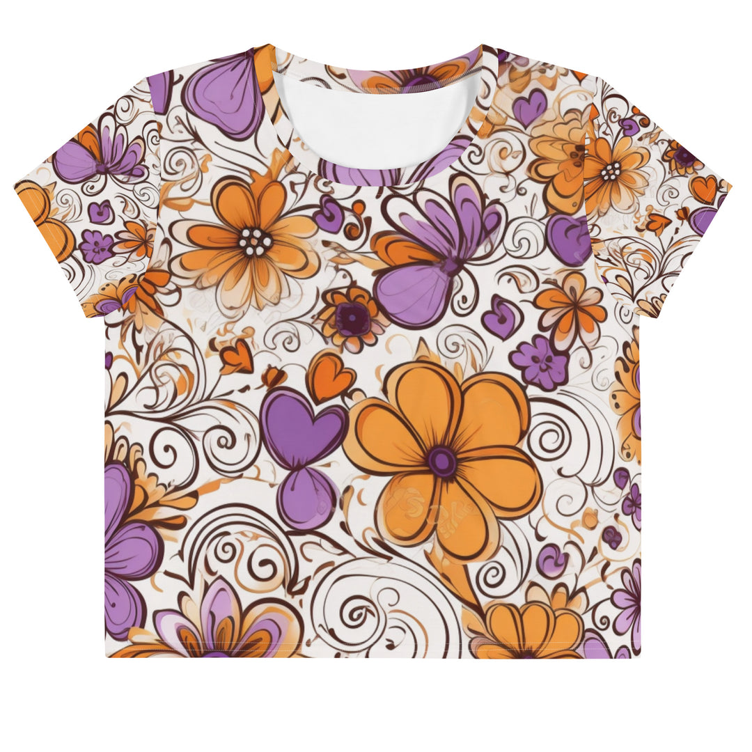 Tangerine Petals - All-Over Print Crop Tee