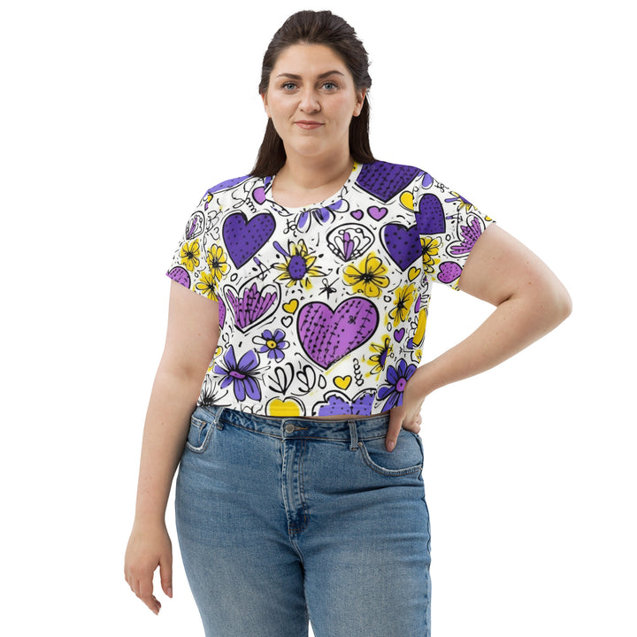 Purple Petals - All-Over Print Crop Tee