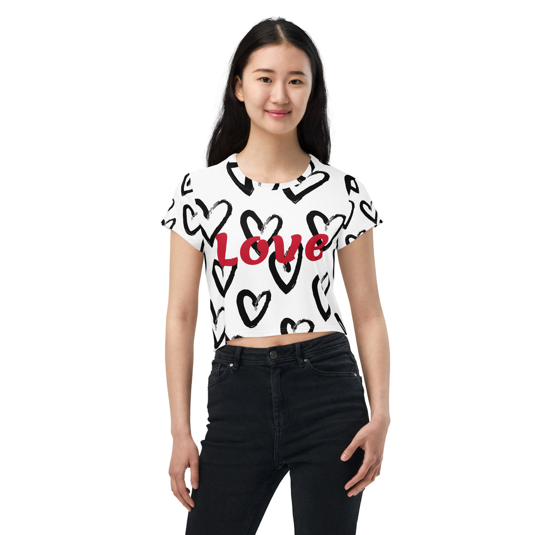 Love on My Heart - All-Over Print Crop Tee