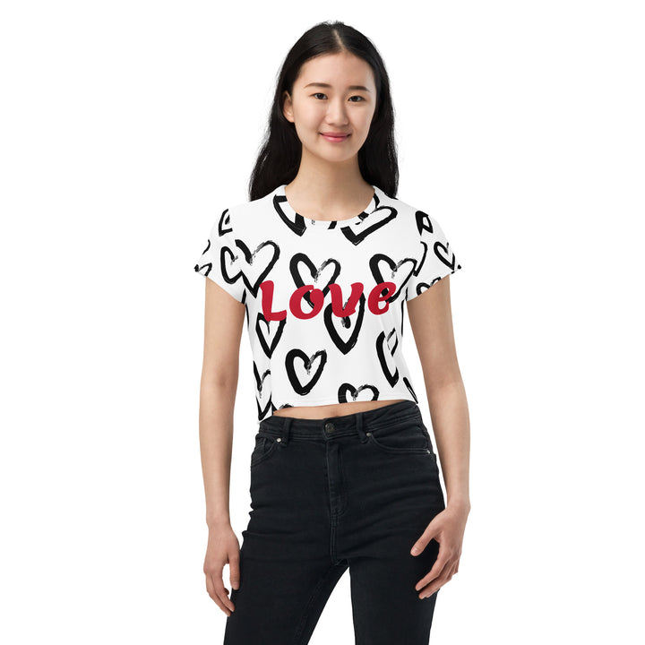 Love on My Heart - All-Over Print Crop Tee