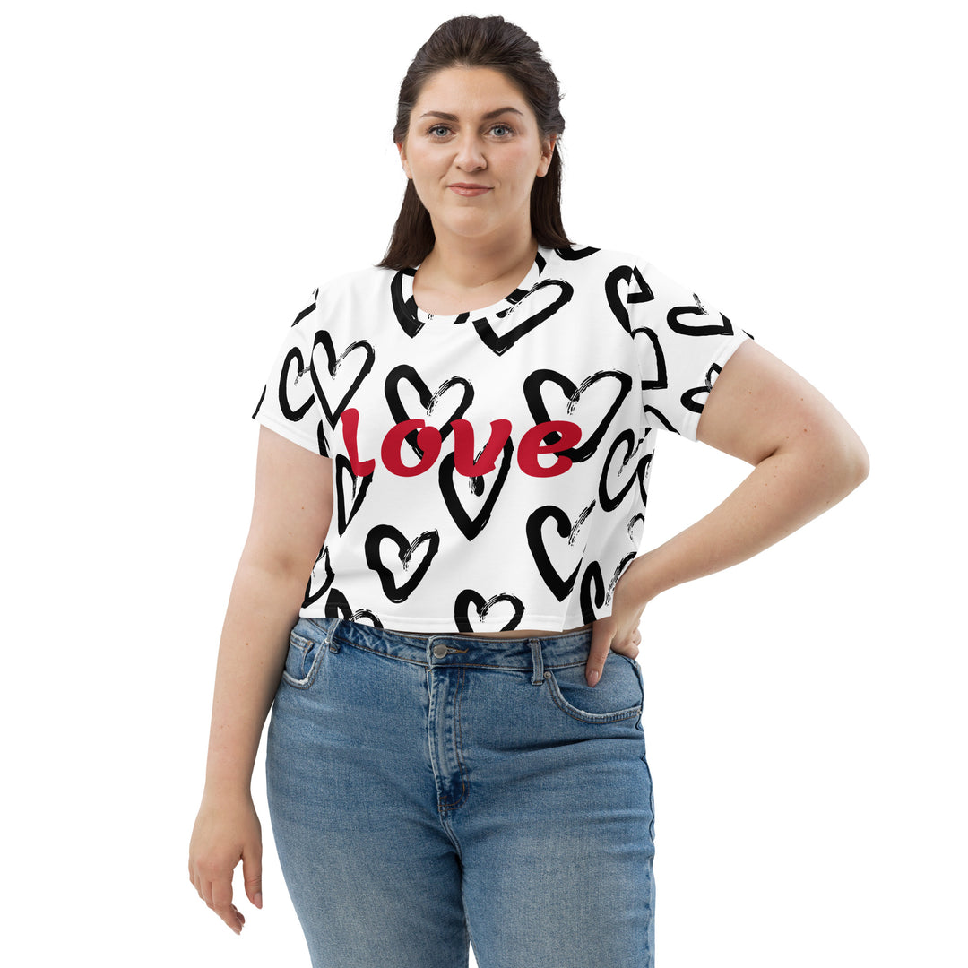 Love on My Heart - All-Over Print Crop Tee