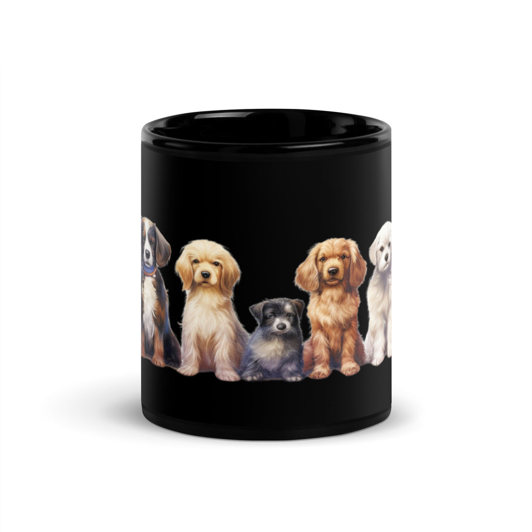 Puppies - Black Glossy Mug