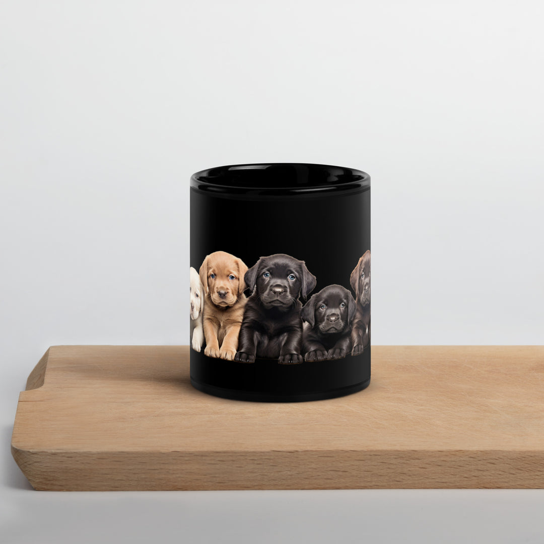 Labrador Puppies - Black Glossy Mug