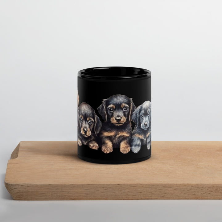 Dachshund Puppies - Black Glossy Mug