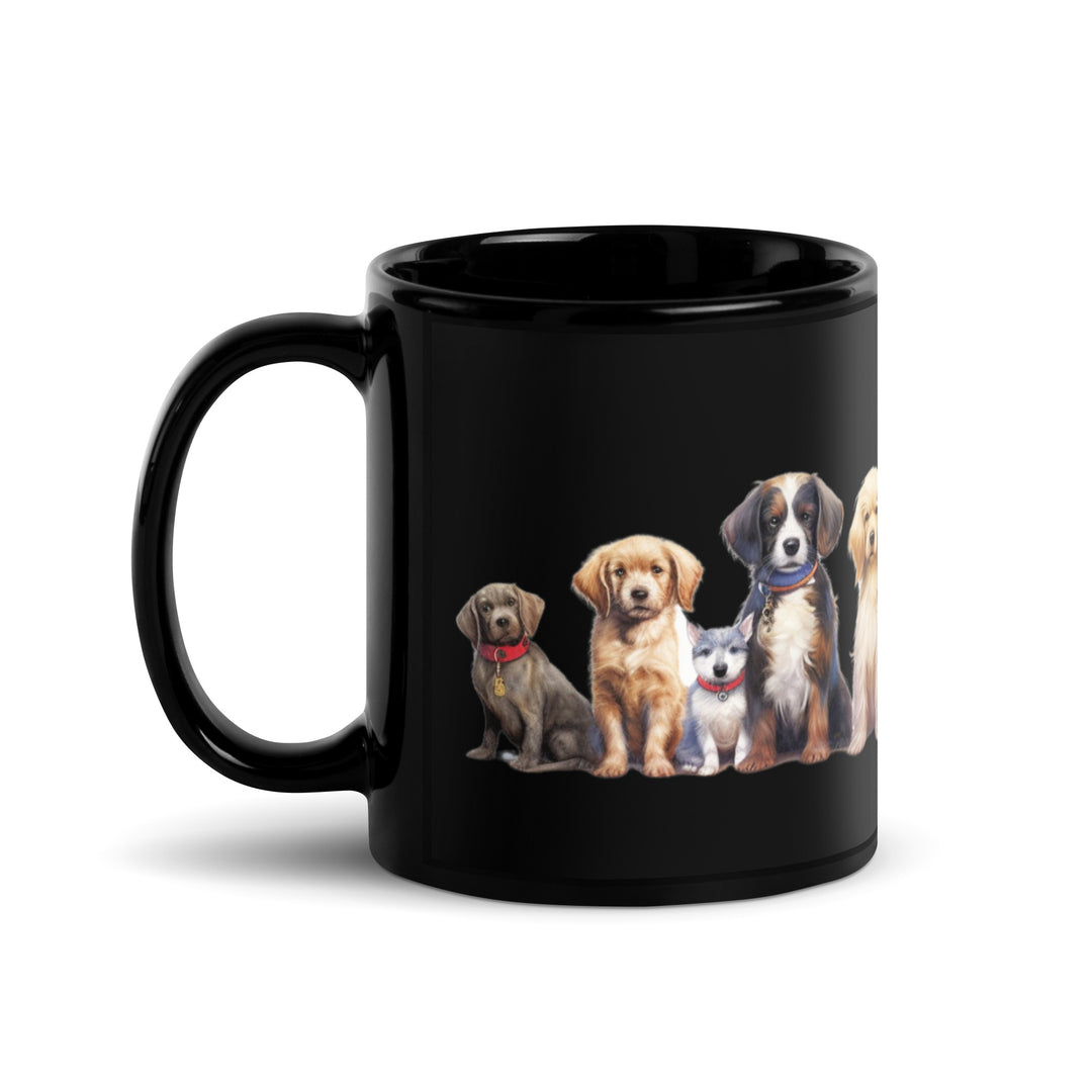 Puppies - Black Glossy Mug