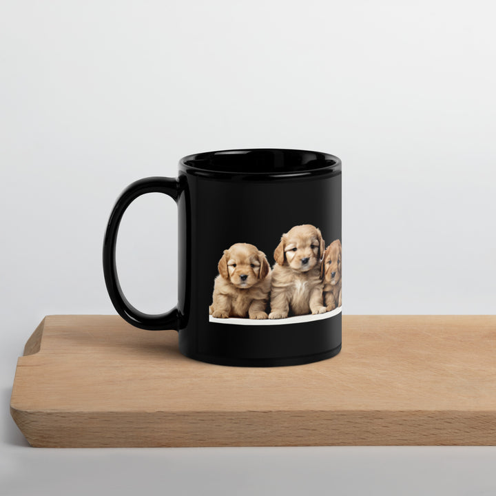 Goldendoodle Pups - Black Glossy Mug