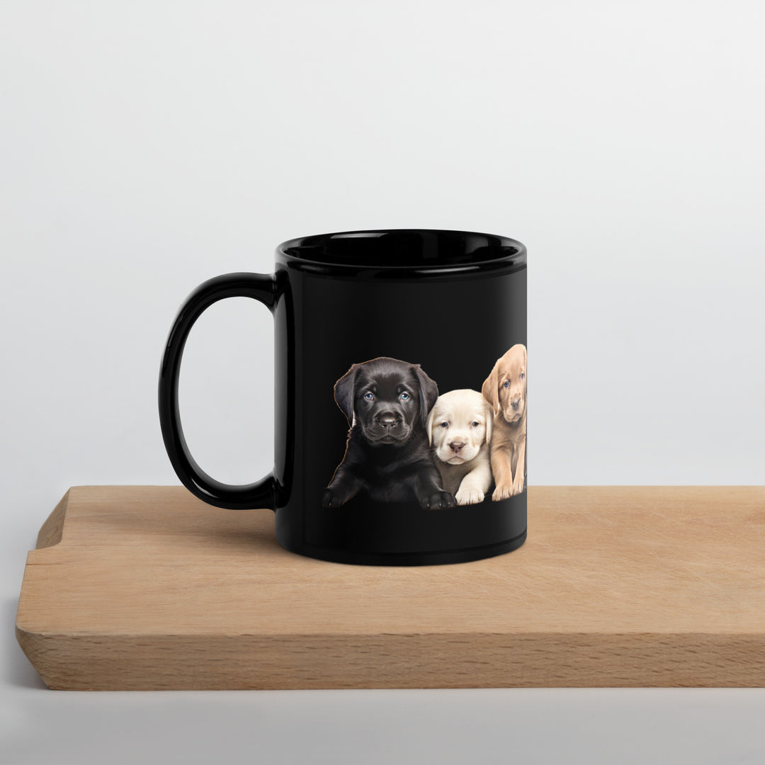 Labrador Puppies - Black Glossy Mug