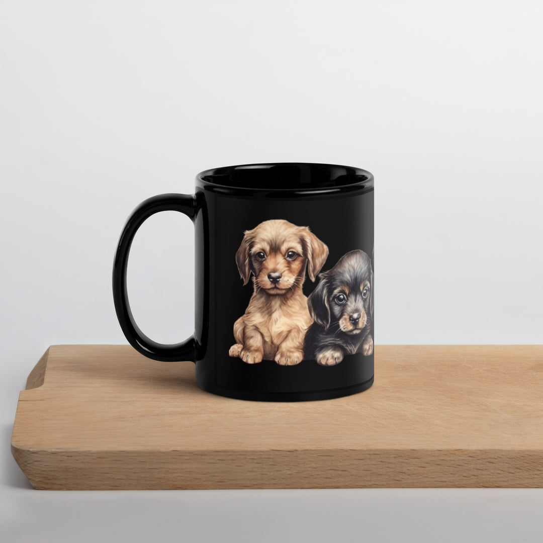 Dachshund Puppies - Black Glossy Mug