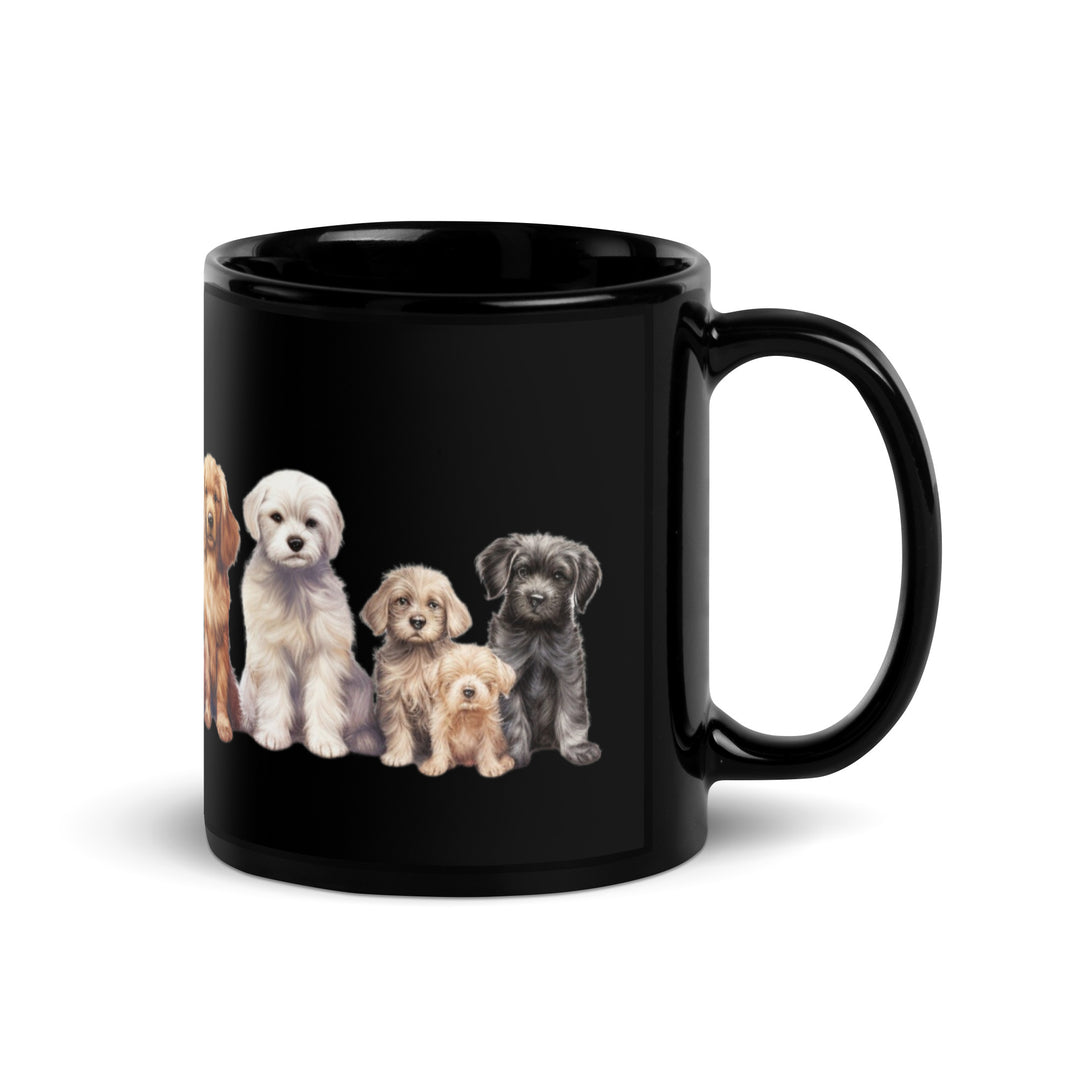Puppies - Black Glossy Mug