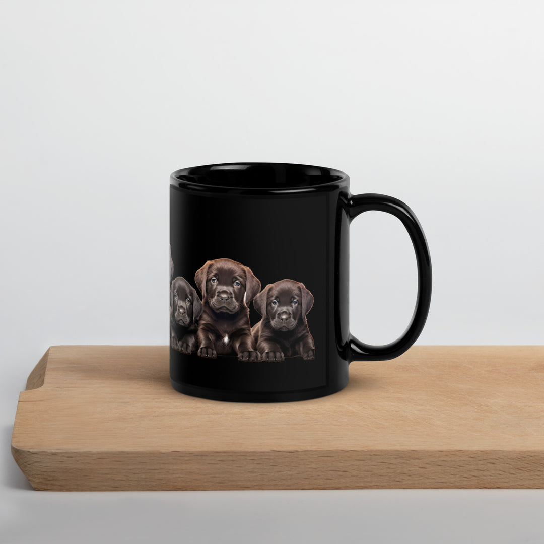 Labrador Puppies - Black Glossy Mug