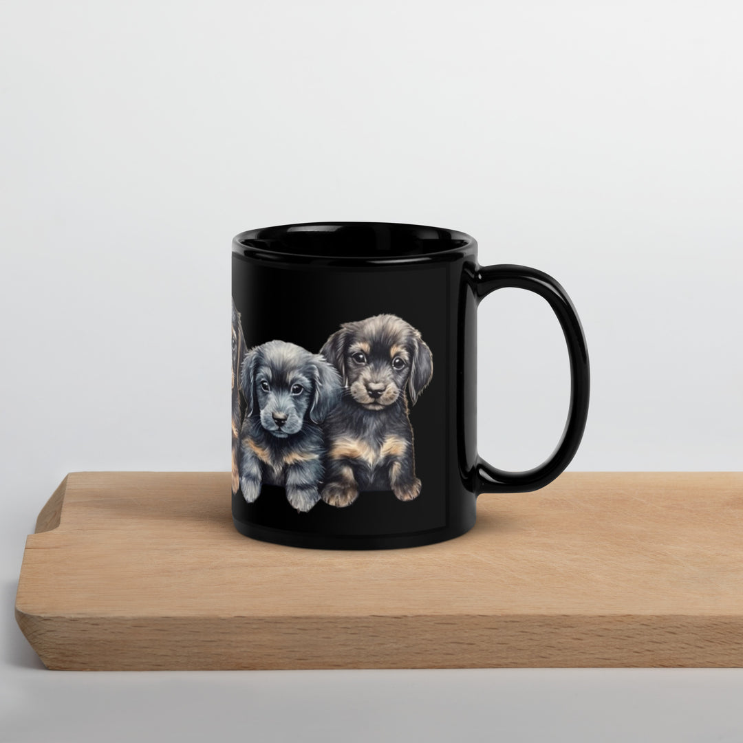 Dachshund Puppies - Black Glossy Mug