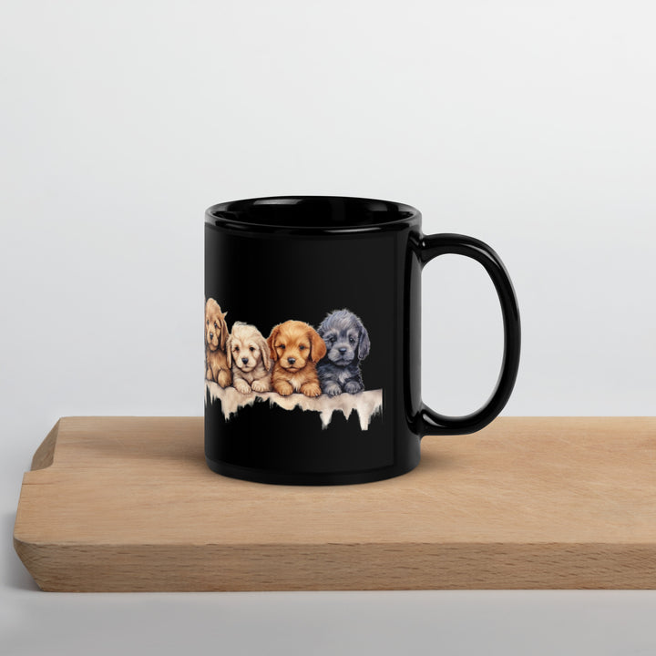 Puppies - Black Glossy Mug