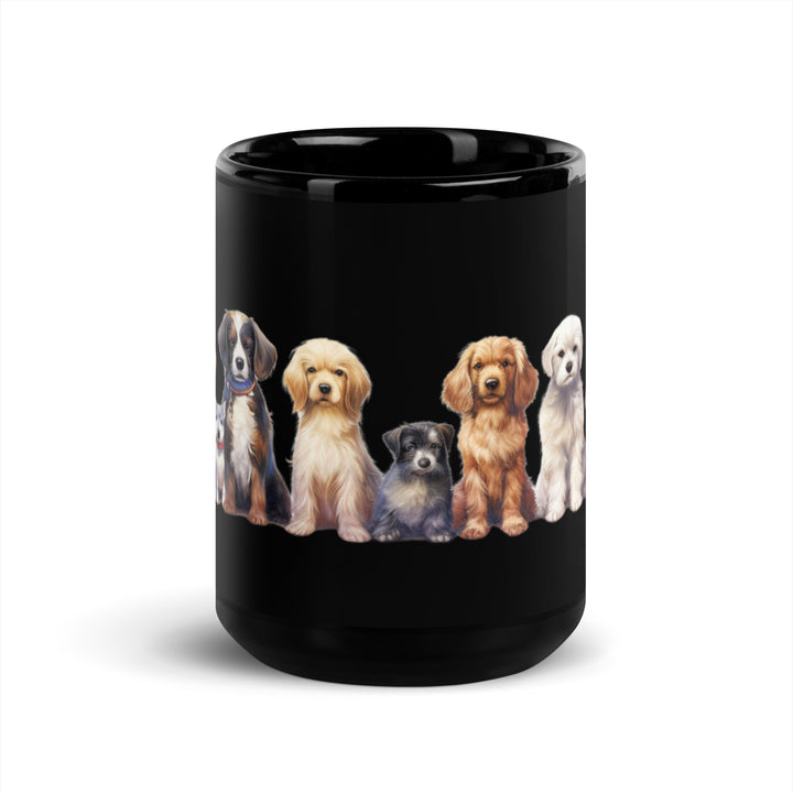 Puppies - Black Glossy Mug