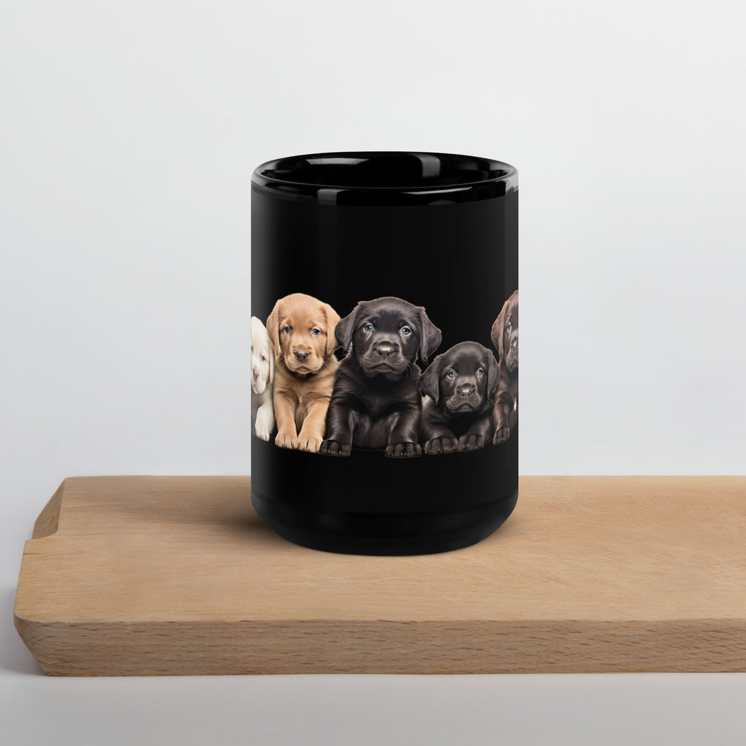 Labrador Puppies - Black Glossy Mug