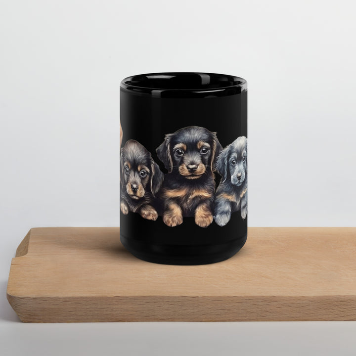Dachshund Puppies - Black Glossy Mug