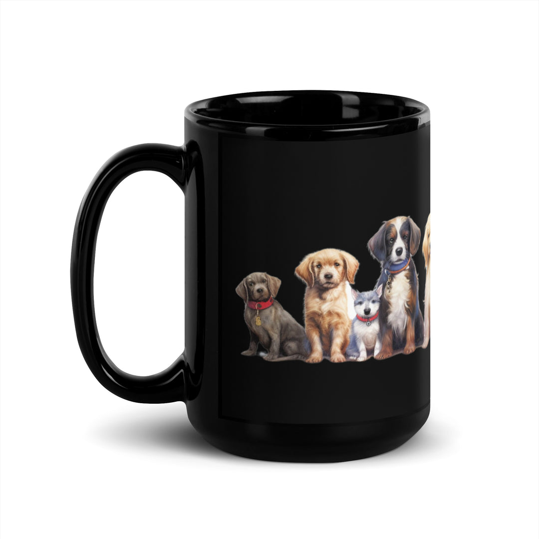 Puppies - Black Glossy Mug