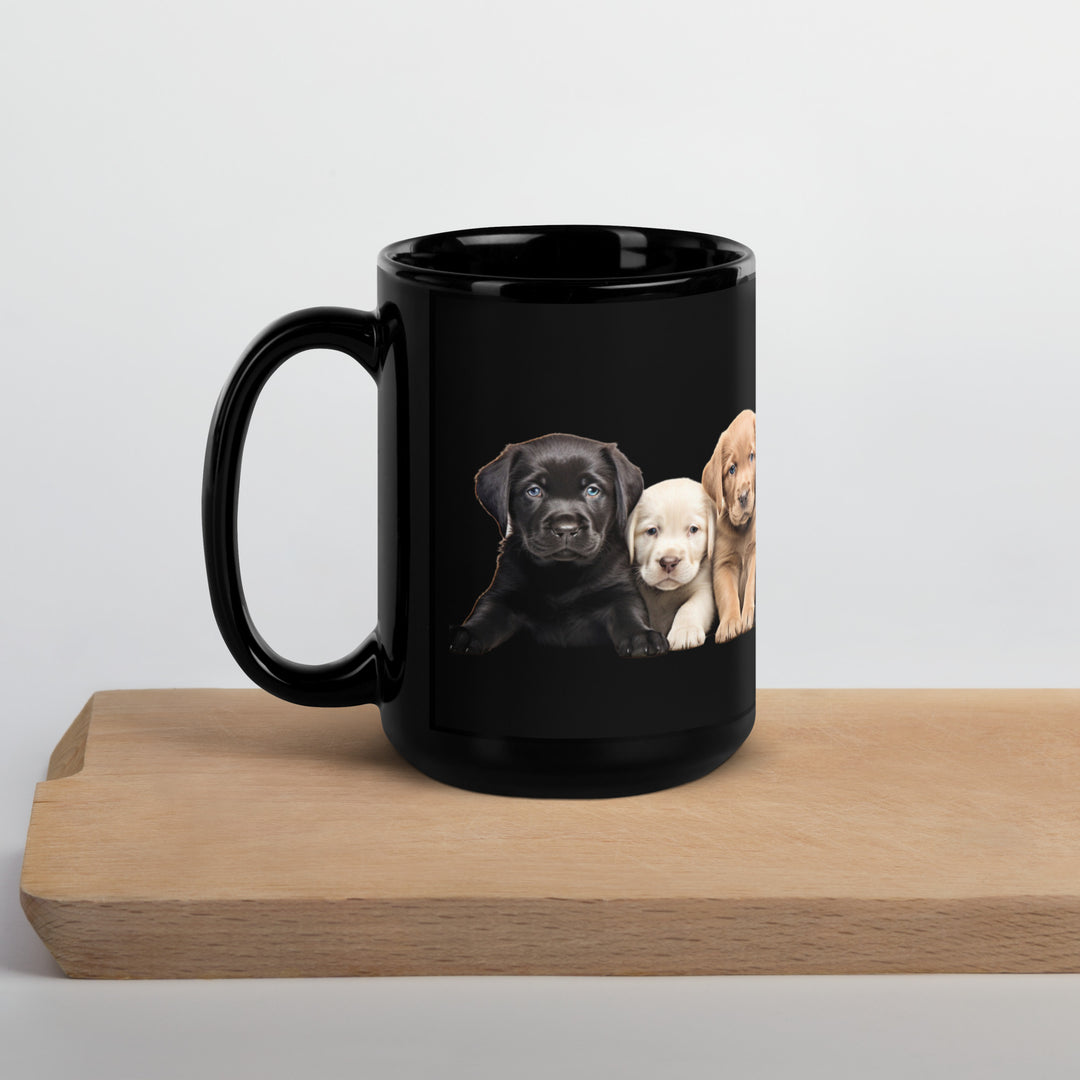 Labrador Puppies - Black Glossy Mug