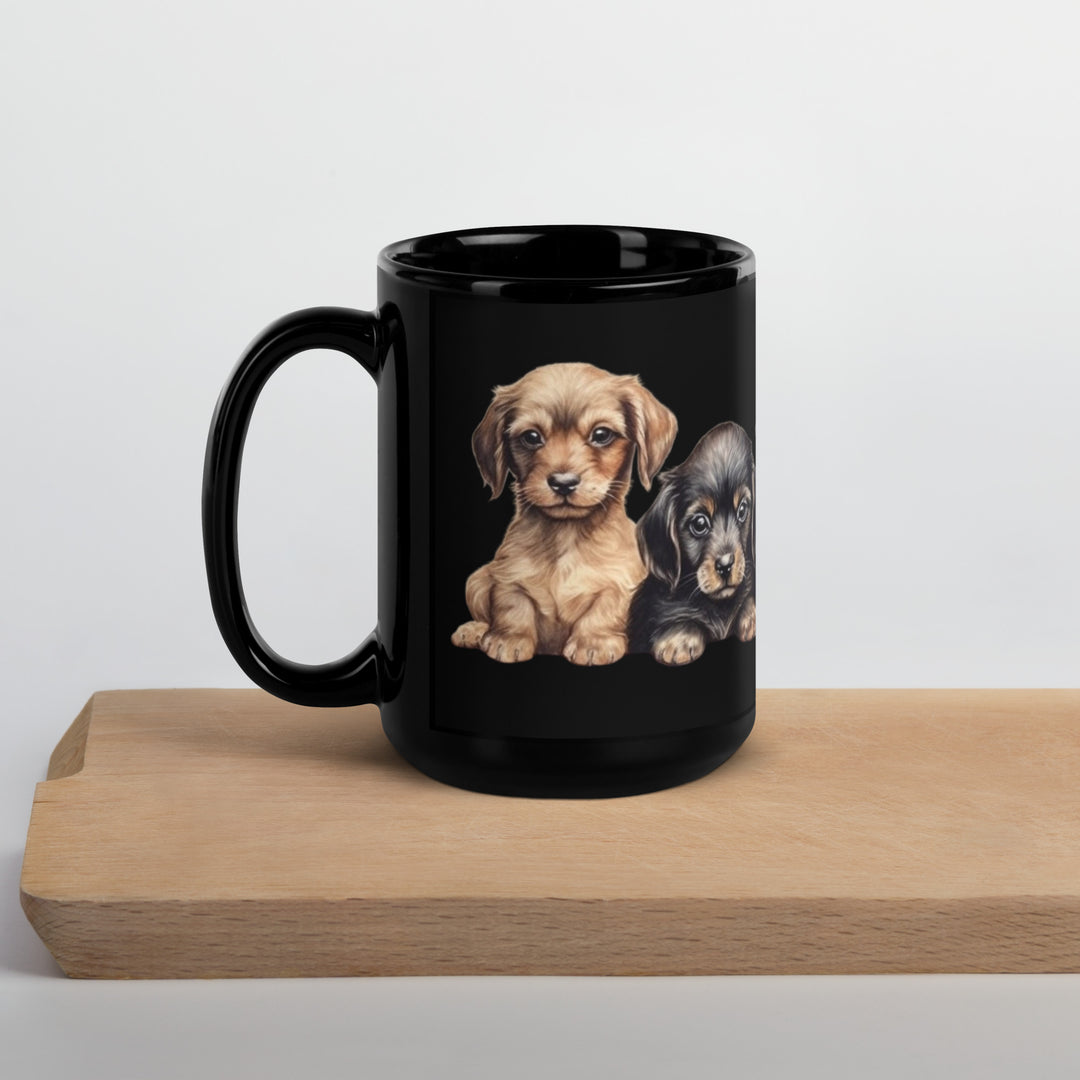 Dachshund Puppies - Black Glossy Mug