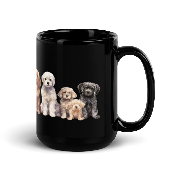 Puppies - Black Glossy Mug