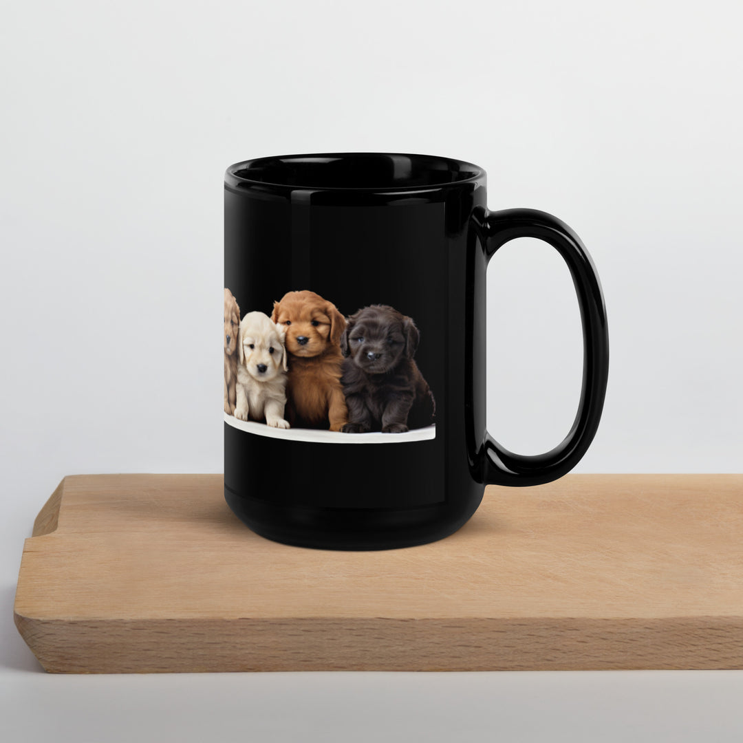 Goldendoodle Pups - Black Glossy Mug