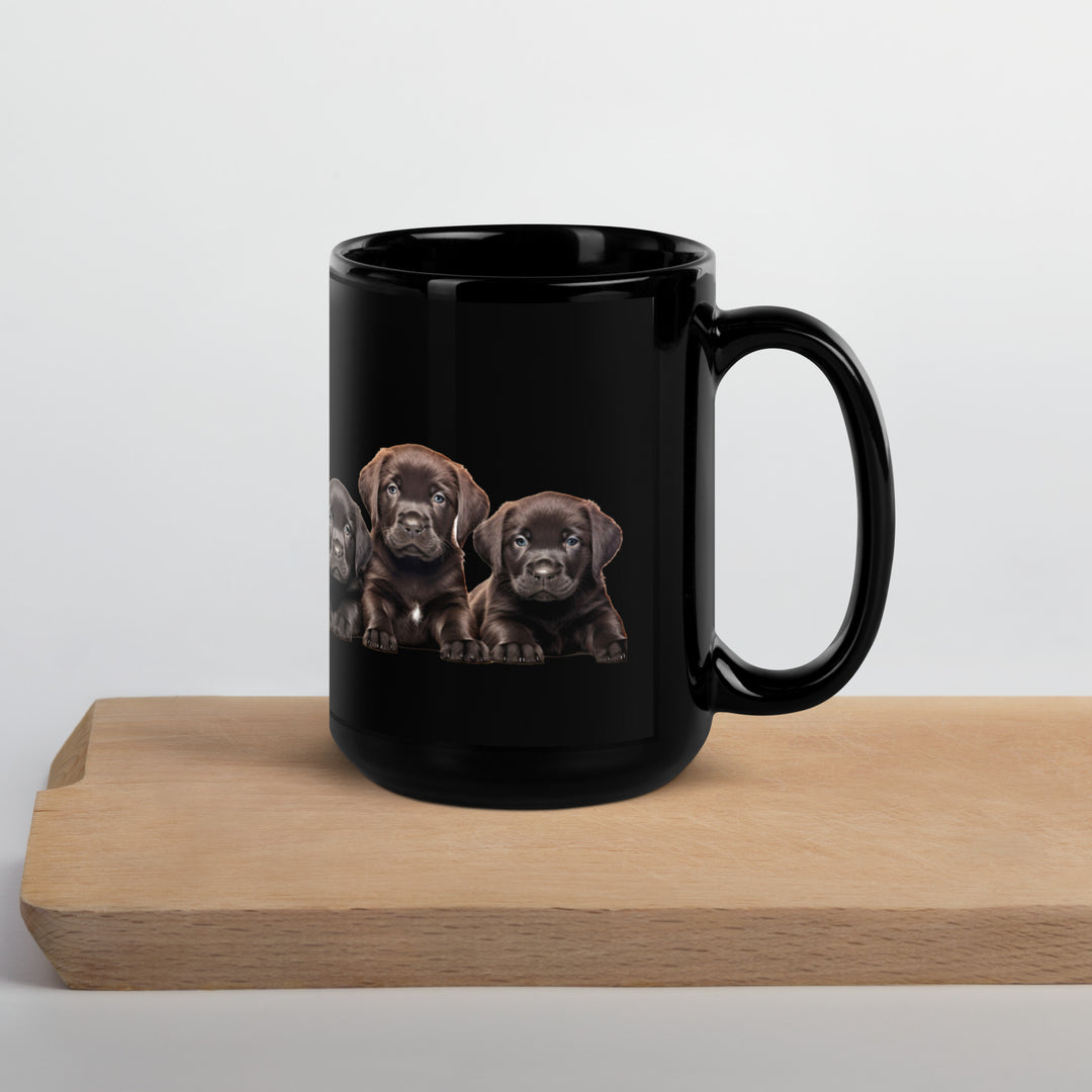Labrador Puppies - Black Glossy Mug