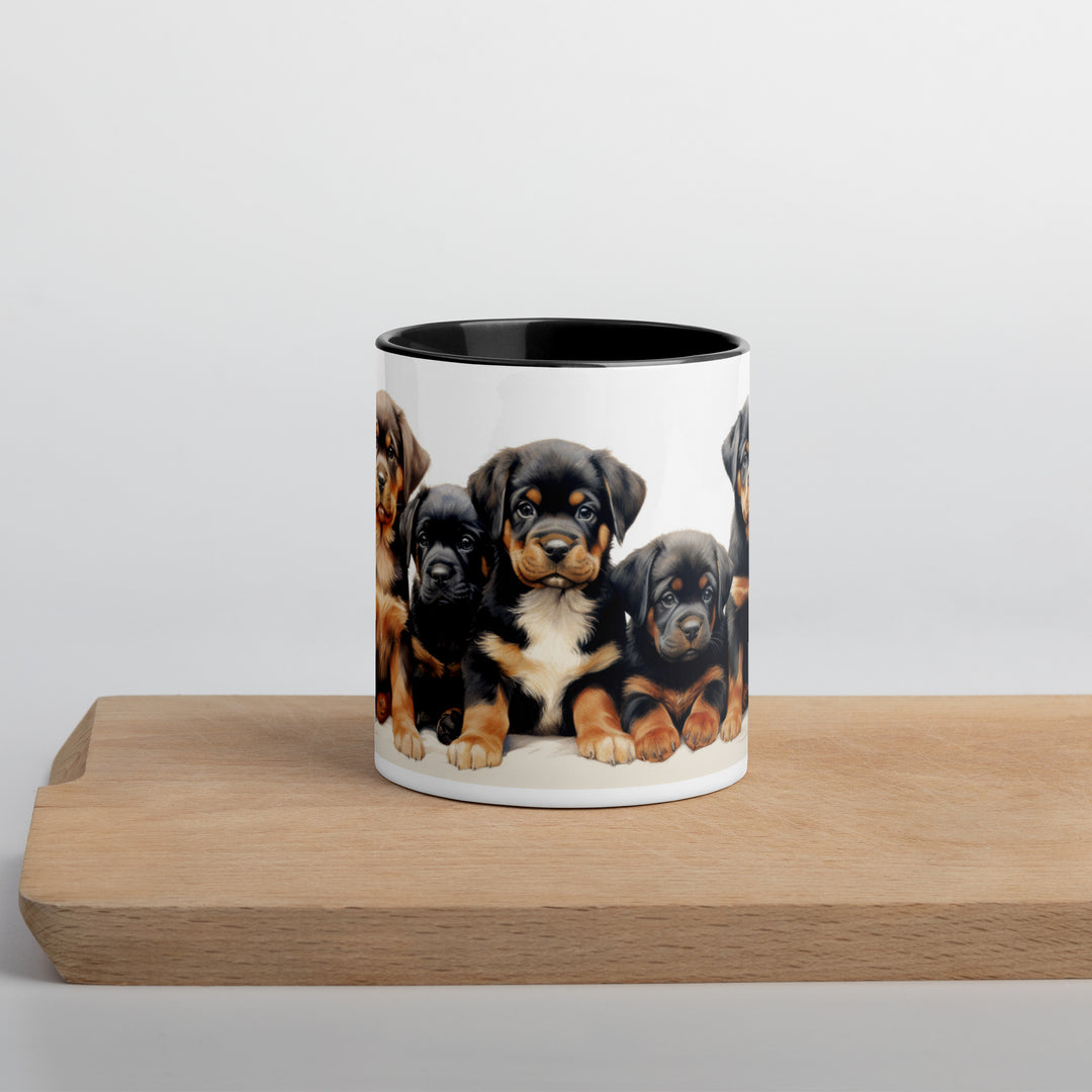 Rottweiler Puppies - Mug with Color Inside