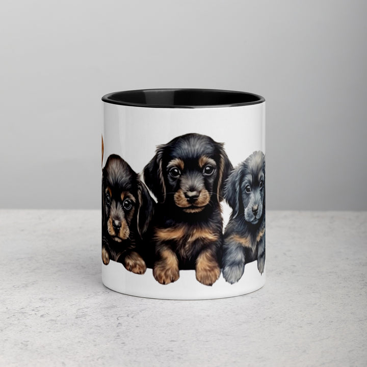 Dachshund Puppies - Mug with Color Inside