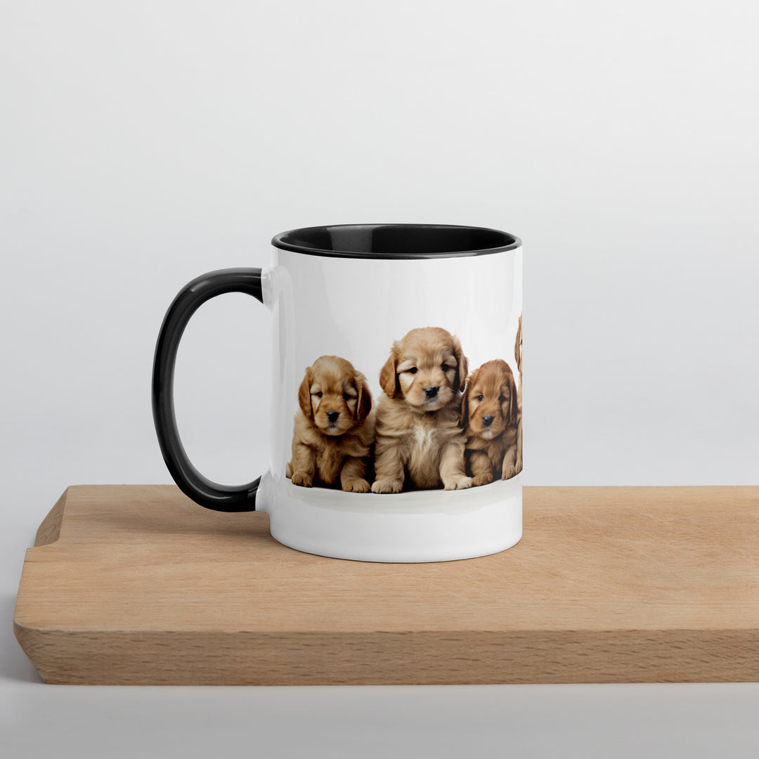 Goldendoodle Pups - Mug with Color Inside