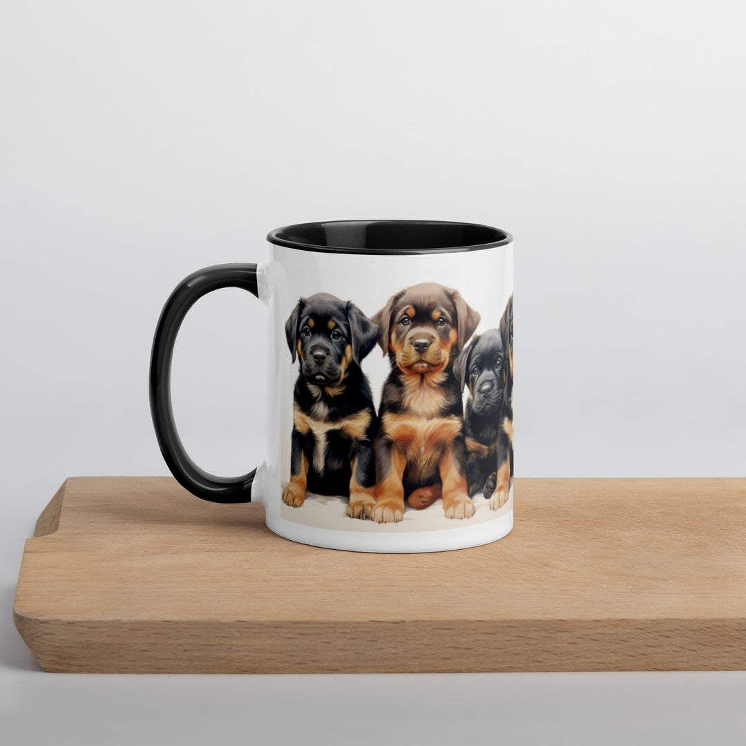 Rottweiler Puppies - Mug with Color Inside