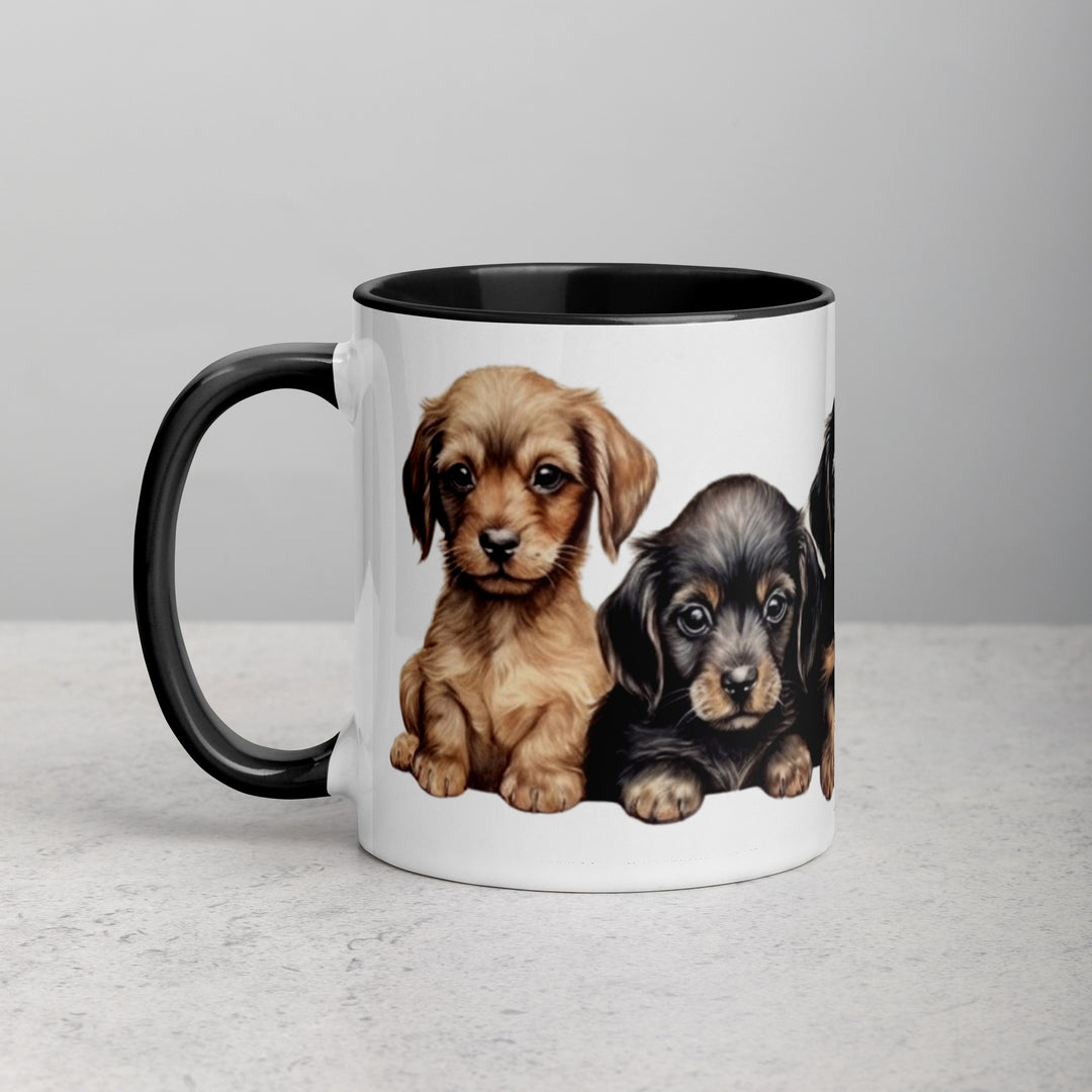 Dachshund Puppies - Mug with Color Inside