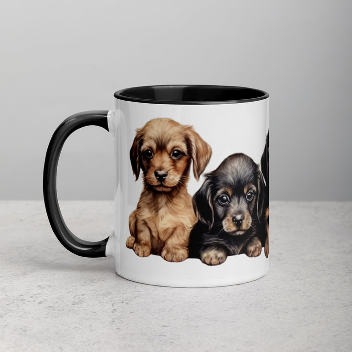 Dachshund Puppies - Mug with Color Inside