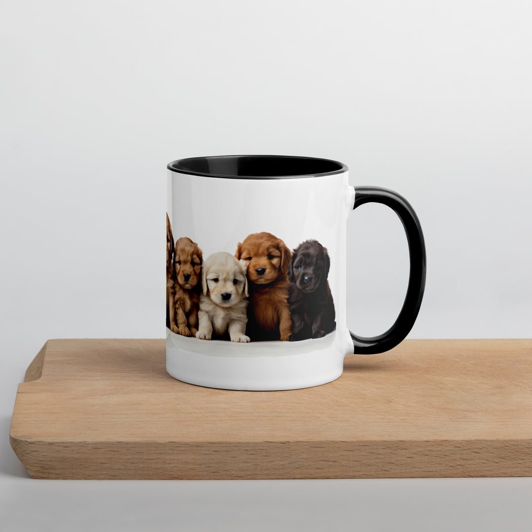 Goldendoodle Pups - Mug with Color Inside