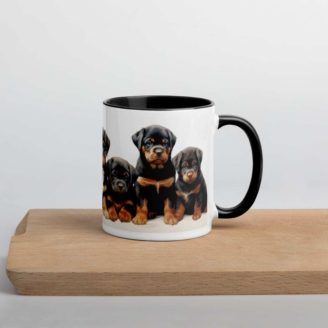 Rottweiler Puppies - Mug with Color Inside