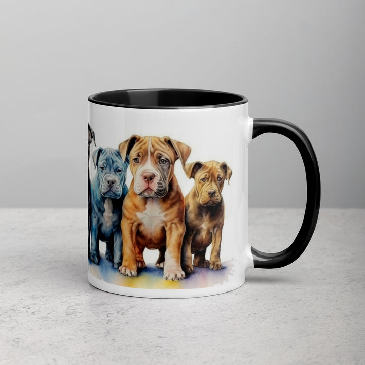Pitbull Puppies - Mug with Color Inside