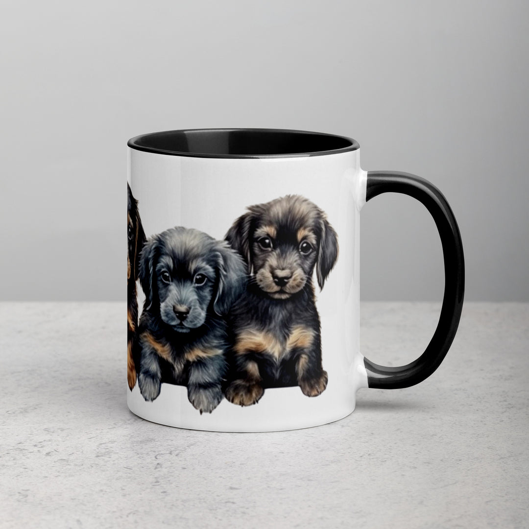Dachshund Puppies - Mug with Color Inside