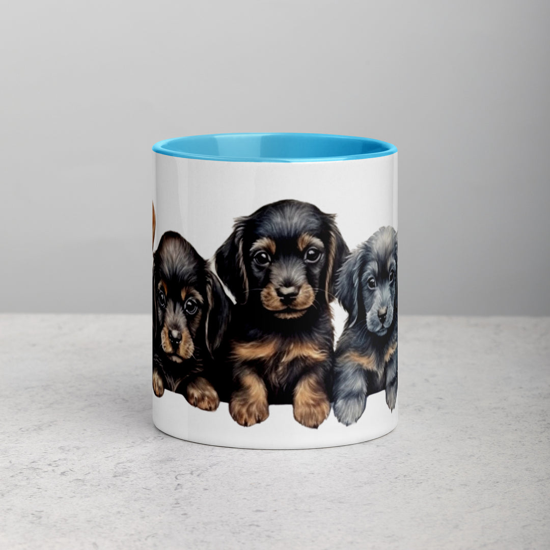 Dachshund Puppies - Mug with Color Inside